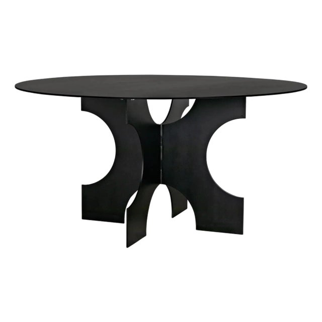 NOIR Element Dining Table, Black Metal For Sale