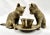 Mid 20th Century Vintage Bronze Cats With Cup Sculpture For Sale - Image 10 of 12