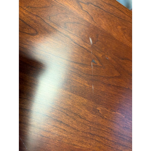 Brown 1990 Cresent Furniture Queen Anne Solid Cherry Dining Table With Two Leaves – Nashville, Tn For Sale - Image 8 of 10