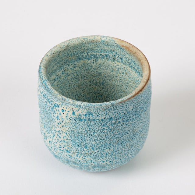 Tea Cup With Blue Volcano Glaze Signed 2-71 For Sale In Los Angeles - Image 6 of 12