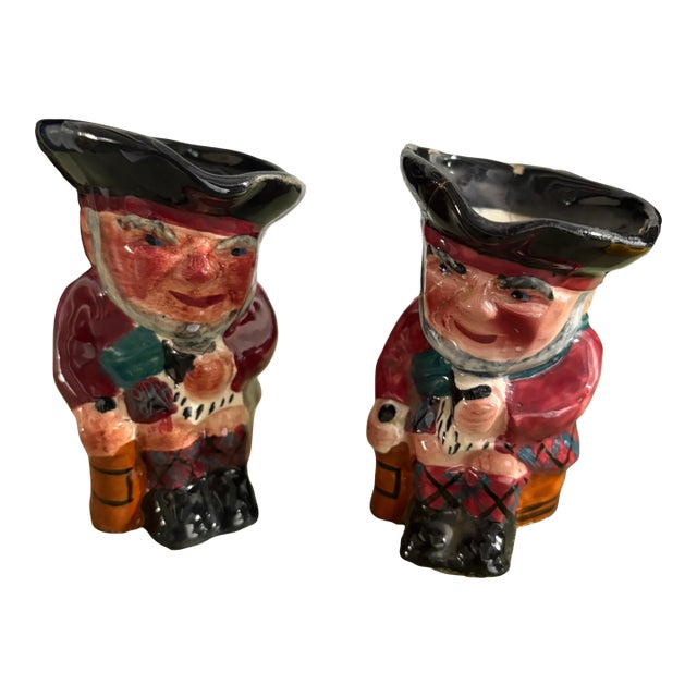 Pair of Vintage English Shorter & Son Porcelain Toby Mugs, Mid-20th Century For Sale