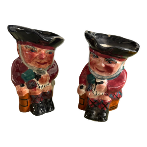 Pair of Vintage English Shorter & Son Porcelain Toby Mugs, Mid-20th Century