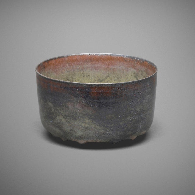 Gertrud and Otto Natzler Cylindrical Bowl With Lip 1980 For Sale - Image 4 of 7