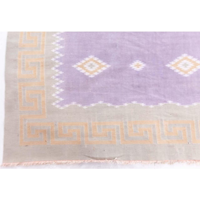Lavender Vintage Indian Dhurrie Rug Doris Leslie Blau For Sale - Image 8 of 10