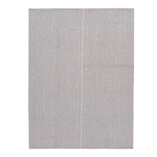 Ivory and Gray Contemporary Flatweave Wool Rug 7 X 9 For Sale