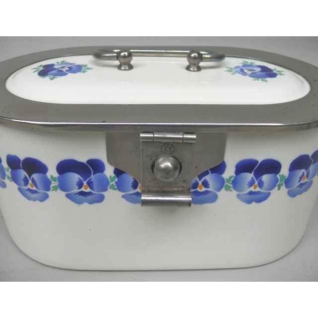 Art Nouveau Ceramic Cookie Tin with Pansy by Wächtersbach for WMF, 1890s For Sale - Image 10 of 18