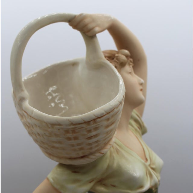 Light Pink 1912-1918 Pair of Royal Dux Bohemia Porcelain Figures For Sale - Image 8 of 12