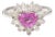 Natural 1.24cts pink sapphire heart 1.10cts diamond ring gold For Sale