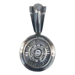 Vintage Art Deco Sterling Crystal Pendant For Sale