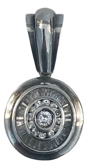 Vintage Art Deco Sterling Crystal Pendant