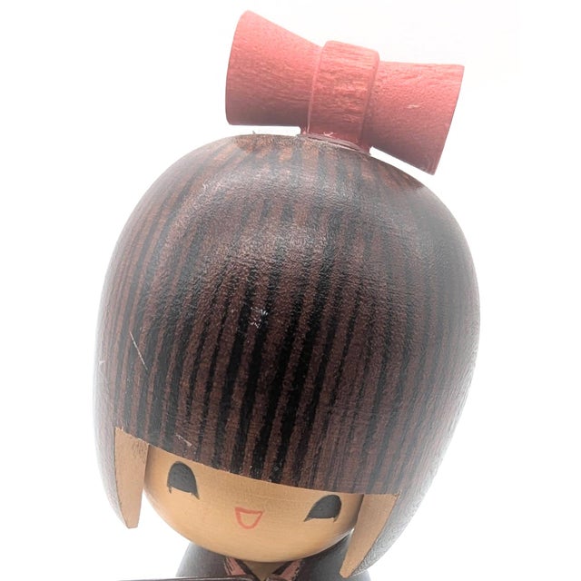 Vintage Japanese Wood Kokeshi Doll For Sale - Image 9 of 12