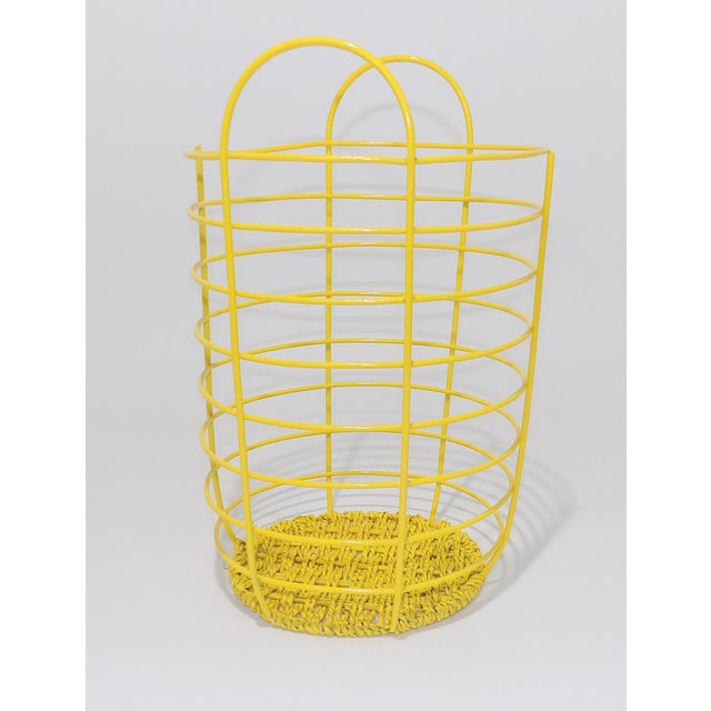 20th Century Abstract Yellow Metal Basket Chairish