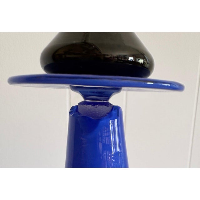 Postmodern 1985 Postmodern Lino Tagliapietra & Marina Angelin for Effetre Blue Murano Glass Decanter, 2/200 For Sale - Image 3 of 14