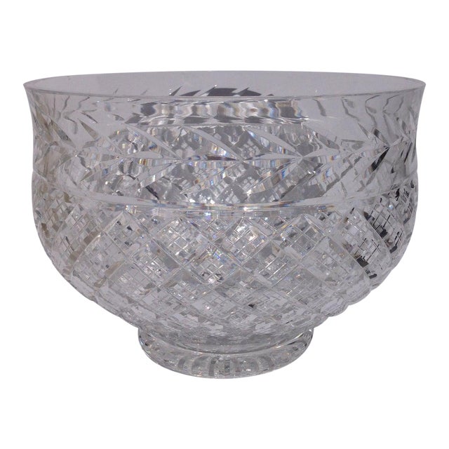 Mid 20th Century Waterford Glandore Cut Crystal Centerpiece Punch Bowl
