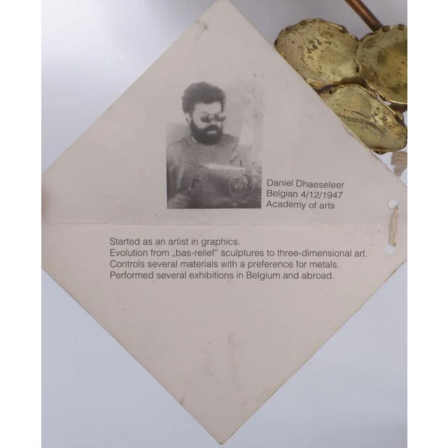 Goldenrod Daniel Dhaseleer, Tree Wall Sculptures, 1975, Brass & Copper, Set of 2 For Sale - Image 8 of 9