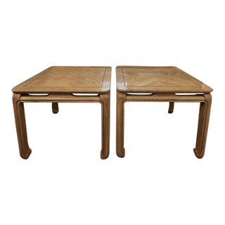 1980s Lane Altavista Ming Style Side Tables in Cream, a Pair For Sale