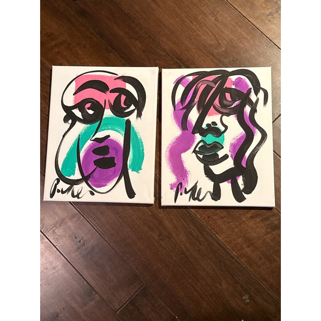 Peter Keil Set of 4 Colorful Abstract Canvas Paintings For Sale - Image 4 of 5