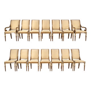 Karges Furniture Louis XVI Style Dining Chairs With Gilt Accents, Set of 14 For Sale