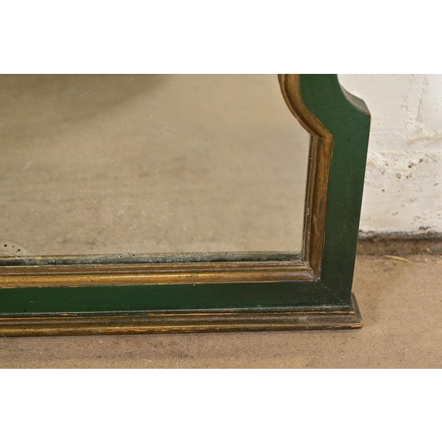 Stickley Brothers Antique Early American Country Cottage Green Lacquered Wall Mirror, Circa 1920s For Sale - Image 9 of 11