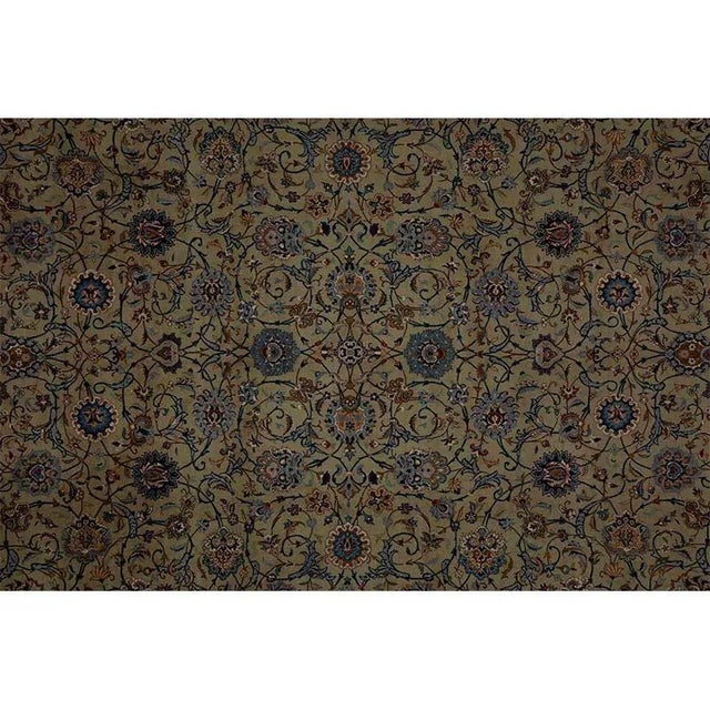 1970s Old Persian Kashan Masterpiece Rug 10’8″ X 14’8″ For Sale - Image 10 of 11