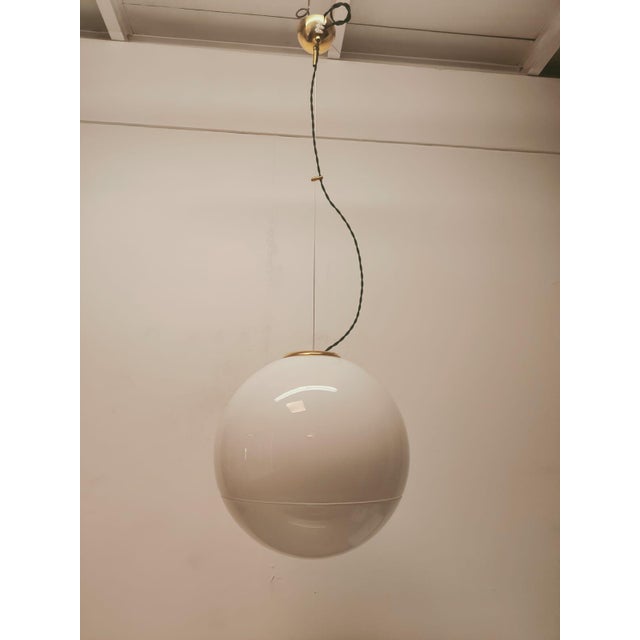 Leucos Suspension with Brass Frame by Roberto Pamio, 1980s For Sale - Image 12 of 16