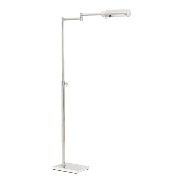 Regina Andrew Noble Floor Task Reading Lamp, Polished Nickel For Sale