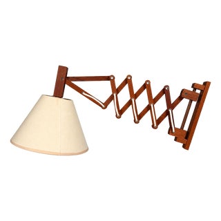 Danish Scissor Lamp in Teak, Denmark, 1960s For Sale