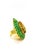 Gemstone Bochic “Orient” Vintage Emerald & Honey Citrine Ring Set In 18K Gold & Silver For Sale - Image 7 of 18