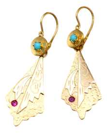 Olive Leaf Shaped Gold Earrings, Set of 2