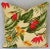 Beautiful custom-tailored pillow cover in a cotton barkcloth crepe fabric depicting a colorful tropical floral motif. The...