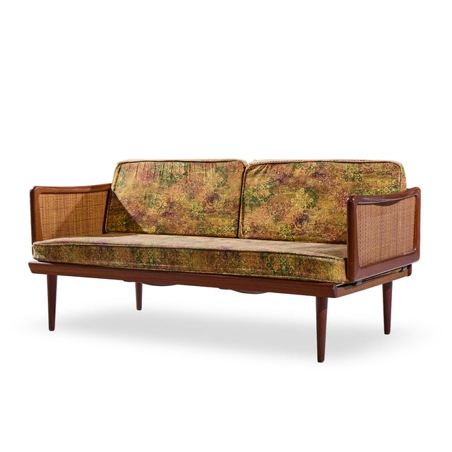 Mid-Century Modern Peter Hvidt and Orla Mølgaard Nielsen Mid Century Teak and Cane Daybed For Sale - Image 3 of 9