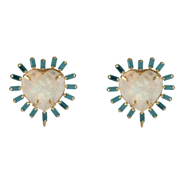 Bianca Studs, White, Pierced-Set of 2 For Sale