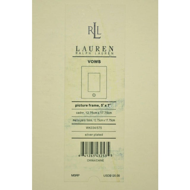 Late 20th Century Lauren Ralph Lauren "Vows" Silver Plated 5x7 Wedding Photo Picture Frame For Sale - Image 15 of 18