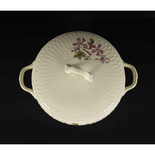 Vintage Diamondstone Laveno Floral Porcelain Soup Bowl, Italy For Sale - Image 3 of 5