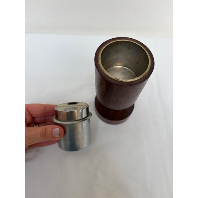 Black Mid-Century Modern Table Lighter in Teak by Sarome, 1960s For Sale - Image 8 of 9