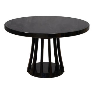 Round Black Wood Dinning Table by Angelo Mangiarotti, 1970 For Sale