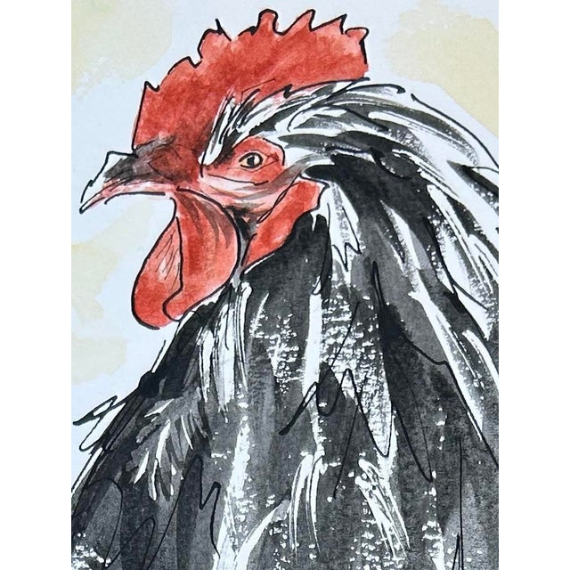 Original Watercolor Ink and Wash Painting “Little Black Hen” For Sale - Image 4 of 5