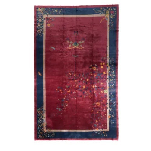 Textile 1920s Antique Mansion Size 12' X 19' Art Deco Chinese Rug For Sale - Image 7 of 7