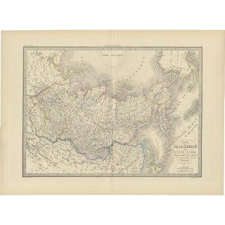 Antique Map of Siberia by Lapie, 1842 For Sale