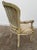 Painted Wood Arm Chair Vintage Venetian Style Carved Cream Green Floral Stripe For Sale - Image 11 of 13