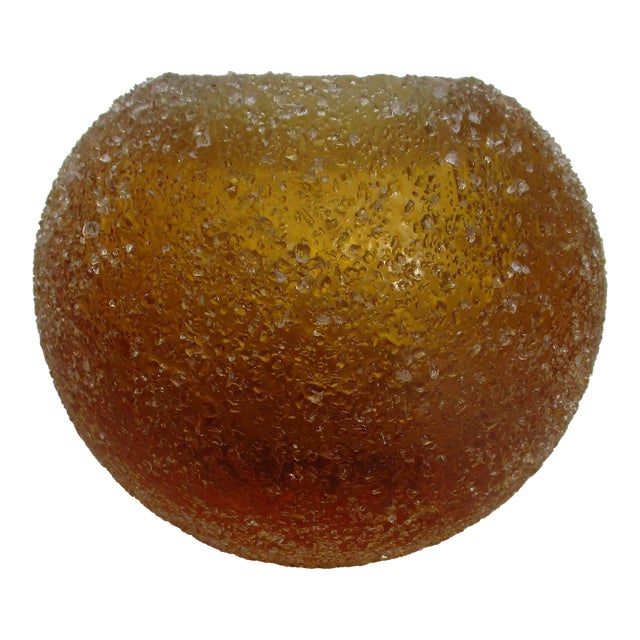 Amber Glass Globe Studio Vase For Sale