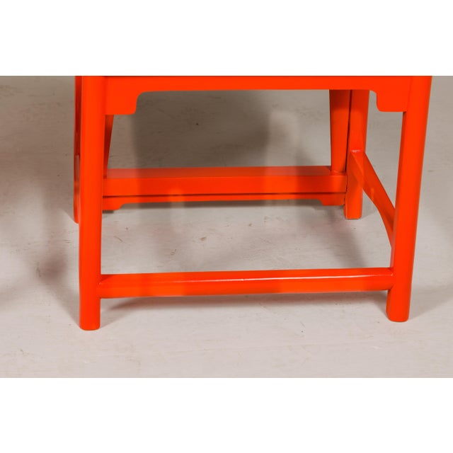 "The Lava Chair", Yoke Back Armchairs with Custom Deep Orange Lacquer - A Pair For Sale - Image 12 of 12