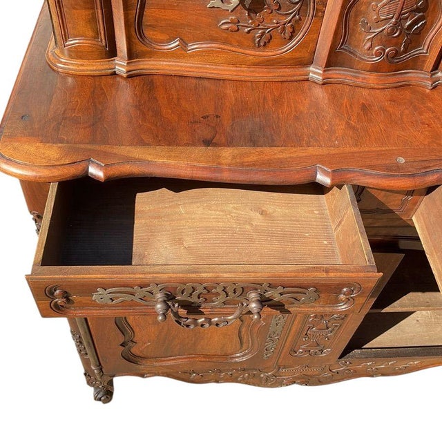 Brown 1900-1909 Beautiful French Carved Buffet/ Sideboard For Sale - Image 8 of 9