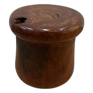 Andrianna Shamaris Century Old Teak Wood Side Table or Stool For Sale