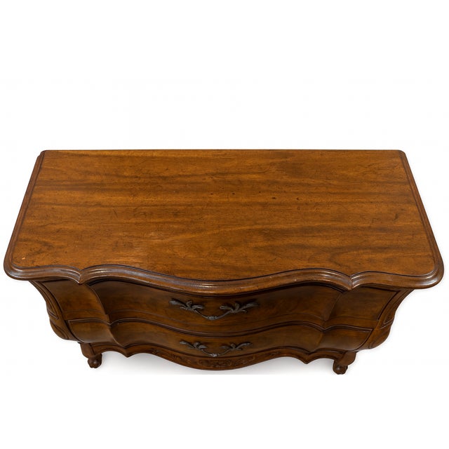 1970s 1970s French Provincial Walnut Bombe Chest by White Furniture Co. – 40"w For Sale - Image 5 of 6