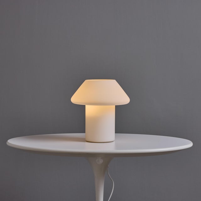 1960s Sculptural Opaline Glass Table Lamp Attributed to Lisa Johansson Pape For Sale - Image 10 of 12