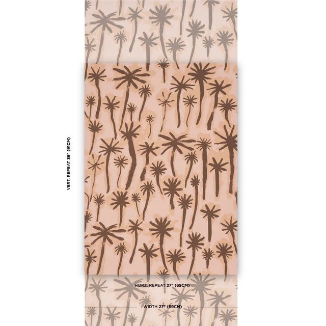 Based on hand-painted art by Abel Macias, Palmitas in coral is a wonderful mid-scale wallpaper design that is beautifully...