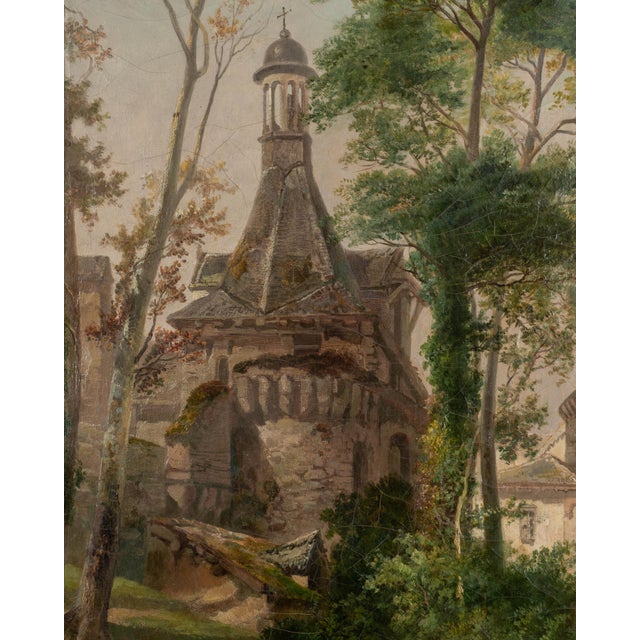 19th Century Painting by James Vivien De Fleury "Montfort, Brittany" For Sale In Orlando - Image 6 of 15