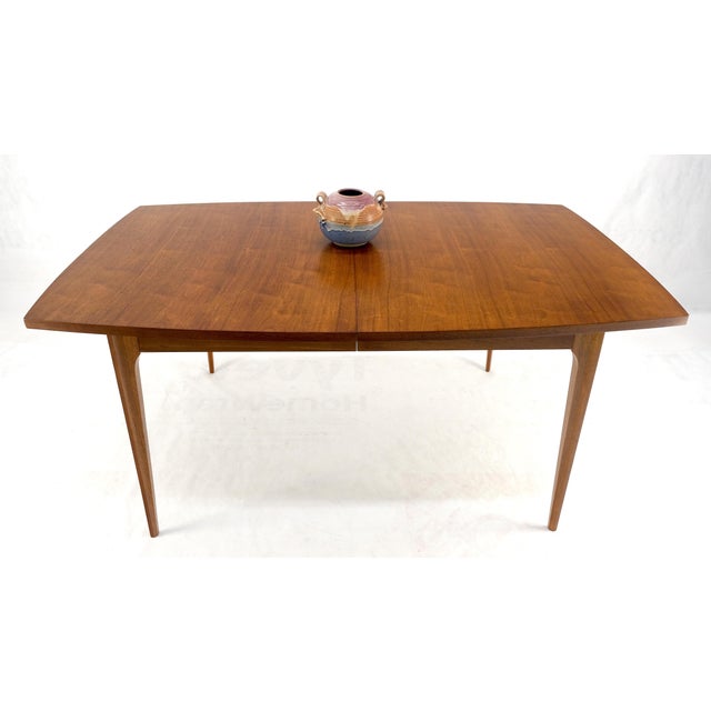 Mid-Century Modern Tapered Legs Walnut 3 Leaves Danish Mid Century 66" Long Dining Table MINT! For Sale - Image 3 of 13