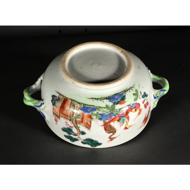 Chinese Export Famille Rose Tureen and Cover, Meissen-Style Harbor Scene with Cranes Qianlong Period, Circa 1745–1755 This...